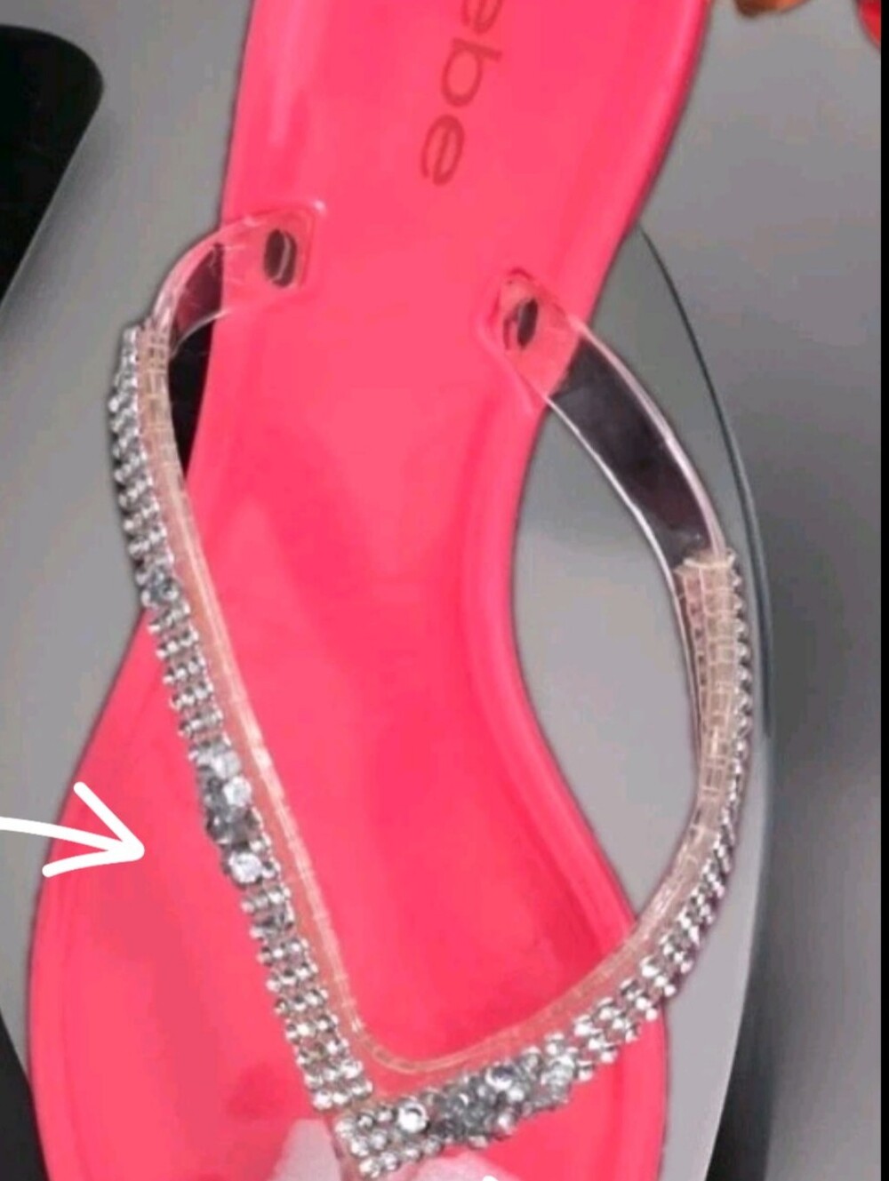 BEBE Audriella Women's Fuchsia Strappy Rhinestone Jelly Sandals Sz10. - Picture 5 of 7